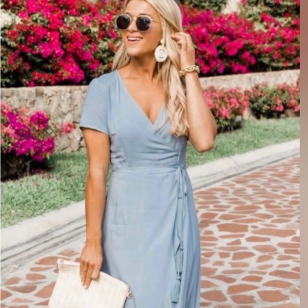Pretty dusty blue dress